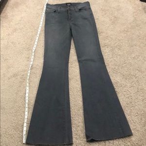 Grey washed never worn Hudson flare jeans.
